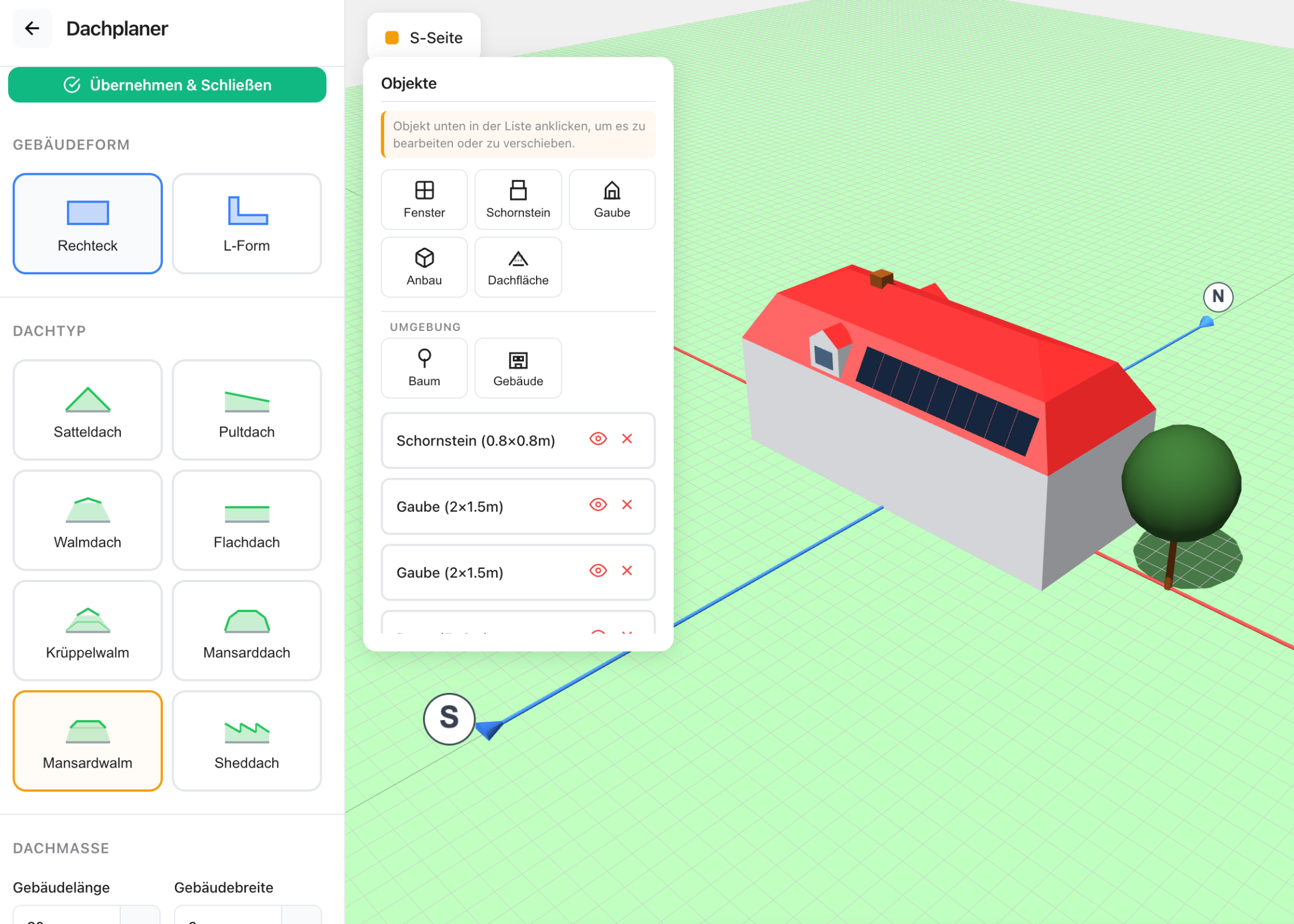 3D roof planner
